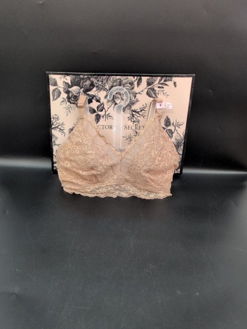 Victoria Secret Posey Lace Curvy Unlined Wireless Bralette Bra Large Praline